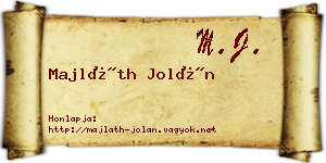 Majláth Jolán névjegykártya